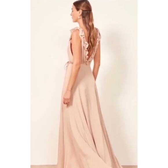 Reformation blush rose pink ruffle wrap maxi dress - Picture 8 of 10